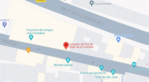 ubicación Registro Civil y Juzgado de Paz de Vejer de la Frontera Cádiz